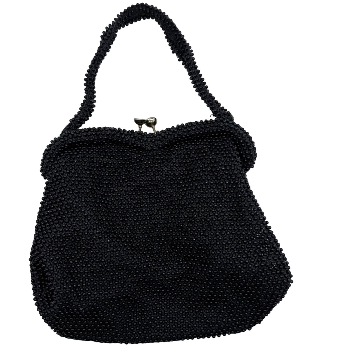 Vintage Navy Beaded Evening Bag Clutch Purse Handbag Small Hole. See Pic